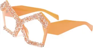 Роскошные солнцезащитные очки Melrose «кошачий глаз» с бриллиантами и стразами, защита от ультрафиолета UV400, модные солнцезащитные очки-маска 9618, Orange