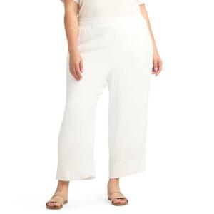 Укороченные брюки больших размеров с разрезом по низу Ab Studio, цвет optic white