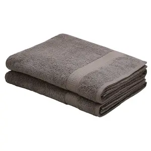 Мои домашние пляжные полотенца Juna, 2 пляжных полотенца 100x180, 100% хлопок, набор и как серия набор полотенец с бордюром, однотонные полотенца, мягкие My Home, антрацит