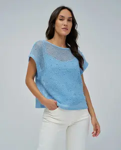 Женская вязаная крючком майка Salsa Jeans, синий