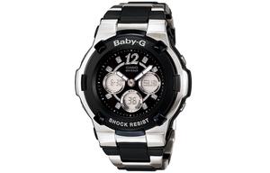 CASIO Часы Women's BABY-G Black Watch BGA-112C-1B, Black White