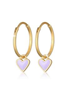 Elli Серьги в форме сердца из серебра 925 пробы, светло-фиолетового цвета