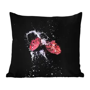 Подушка для улицы - Гранат - Фрукты - Вода - Черный - Фиолетовый - 45x45 см - Водонепроницаемая - Подушка для отдыха - Фотоподушка - Декоративная подушка MuchoWow