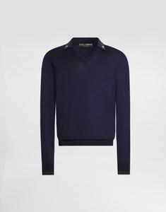 Шелковая рубашка поло DOLCE & GABBANA, синий