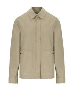 Бежевая куртка с эффектом джинсовой ткани и видимыми швами. Max Mara, бежевый