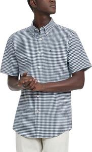 Мужская рубашка Tommy Hilfiger с коротким рукавом и застежкой на пуговицы, Sky Captain