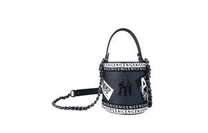 MLB Кожаная сумка-ведро Unisex Black/Pink/Millennial Denim