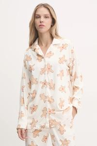 Пижамная рубашка United Colors Of Benetton, бежевый