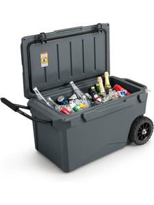 COSTWAY Переносной термоконтейнер объемом 71 л, серого цвета