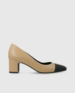 Женские туфли из кожи на каблуке Lodi, бежевый