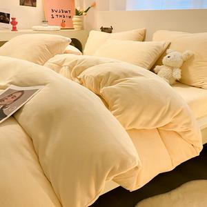 Yalu Пододеяльник 150х200 см, молочный вельвет, флисовая подкладка, утепленный, цвет Milkshake Yellow