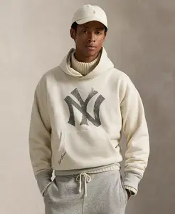 Мужская толстовка с капюшоном и длинными рукавами Polo Ralph Lauren, слоновая кость/кремовый