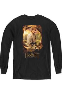 Футболка с длинным рукавом для подростков "Хоббит Бильбо" Gildan, черный