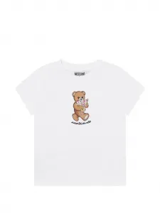 Футболка с принтом в виде мишки Moschino Kids, белый