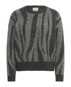 Вязаный свитер с круглым вырезом Kaffe Kalizza Kaffe, серый