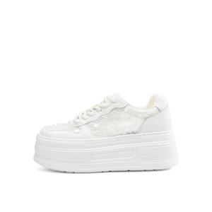 BOERDIQI Легкие дышащие низкие кроссовки для скейтбординга, увеличивающие рост, женские, белые