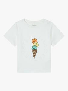 Детская хлопчатобумажная футболка-мороженое из джерси Stella McCartney Kids, белый