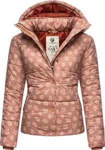 Стеганая куртка Ragwear "Relive Remake", с капюшоном, модная укороченная зимняя короткая куртка из переработанных материалов, розовый