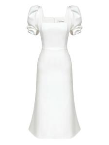 POST MERIDIEM платье миди с квадратным вырезом, белый