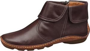 Женские ботильоны на зиму, повседневные короткие плоские сапожки без каблука, с поддержкой свода стопы, удобные кожаные ботильоны, на шнуровке, ретро-стиль Generic, A02-Brown