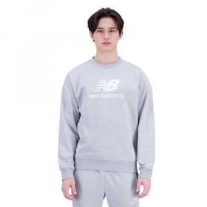 Толстовка New Balance Essentials Stacked Logo French Terry Crewneck, серый