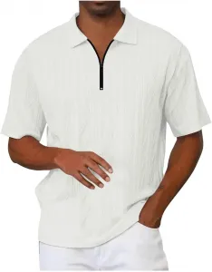 Мужская футболка с молнией и коротким рукавом