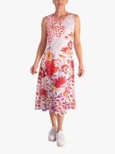 Платье с вырезом горловины в тропическом цветочном стиле chesca, цвет White/Red