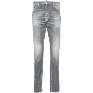Джинсы Distressed с нашивкой логотипа Dsquared2 DSQUARED 2, светло-серый