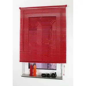 Жалюзи с установкой без сверления, свободно свисающие, пластиковые Liedeco, красный
