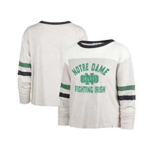 Женская овсяная футболка с длинными рукавами Notre Dame Fighting Irish All Class Lena '47 Brand, тан/бежевый