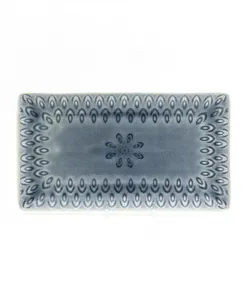 Прямоугольное блюдо «Павлин» Euro Ceramica, grey