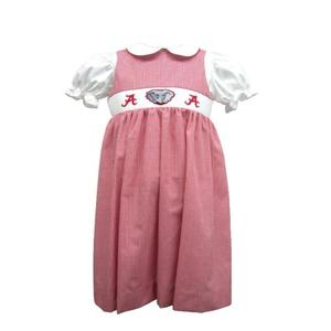 Детский сарафан в клетку University Of Alabama с ручной вышивкой, красный Vive La Fete