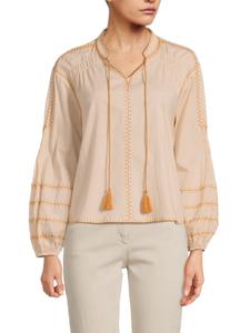 Блузка с завязкой и кисточками Wdny, цвет Peach