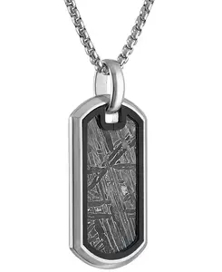 Мужское ожерелье с кулоном в виде метеорита из стерлингового серебра, 26 дюймов Bulova, silver-tone