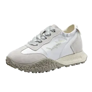 QINGZHUHU Женские повседневные кеды Low Top серебристые со скрытой платформой, цвет Silver, Hidden Wedge