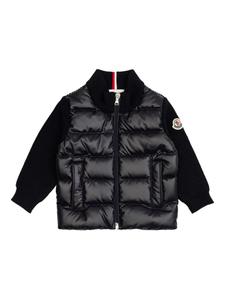Стеганый трикотажный кардиган Moncler Enfant, черный
