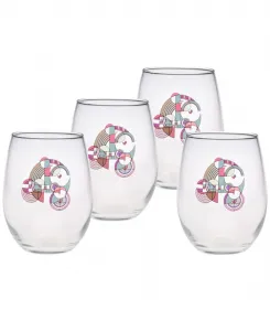 Набор из 4 бокалов для вина без ножки от Hoffman Rug Frank Lloyd Wright, мультиколор