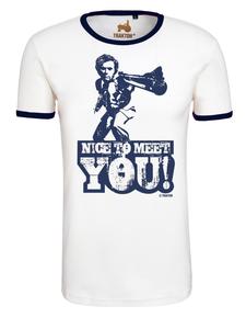 Футболка Dirty Harry - Nice To Meet You в цвете старый белый-темно-синий Logoshirt