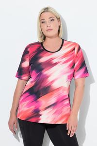 ULLA POPKEN Женская футболка с вырезом на спине, круглым вырезом, коротким рукавом, из переработанного материала