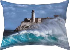Pevtufa Чехол на подушку с принтом "Маяк в Гаване" Lighthouse in Havana