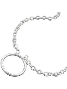 Gallay Цепочка-держатель 2,2 мм для подвесок-шармов, серебро 925 пробы, длина 38 см