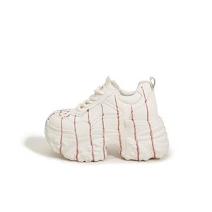 Износостойкие, легкие, увеличивающие рост, низкие, массивные женские кроссовки Milan love song, White Red