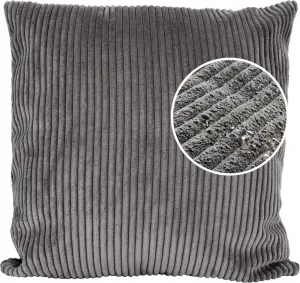 Декоративная подушка 50х50 см, чехол на молнии, диванная подушка без наполнителя, однотонный вельветовый бархат, темно-серый