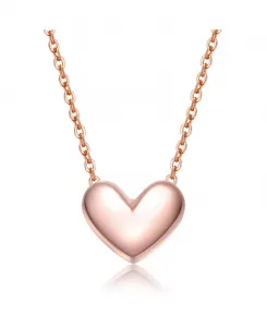 Минималистичное ожерелье с подвеской в форме сердца из белого золота, 14-каратного золота или 18-каратного розового золота Gigigirl, pink