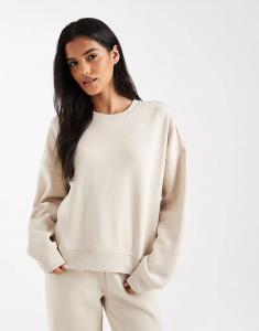 ONLY свитшот с круглым вырезом и заниженной линией плеч в цвете Stone