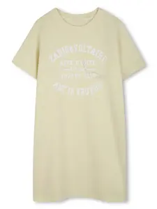 Платье-футболка с принтом Zadig & Voltaire Kids, желтый