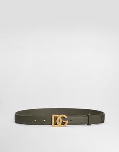 Ремень из телячьей кожи с логотипом DG DOLCE & GABBANA, зеленый