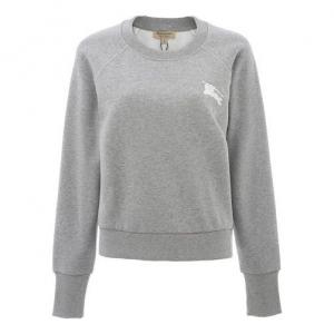Свитер round neck pullover long sleeves hoodie gray Burberry, серый
