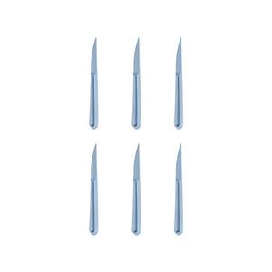 Набор многоразовых пластиковых столовых приборов MICHELINO, 6 предметов, серия ножей Alythia, синий