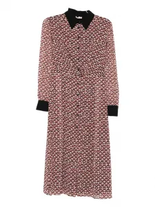 Платье с воротником и геометрическим узором Liu Jo, нейтральный